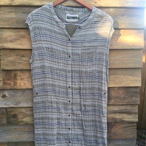 prana tan striped dress size m